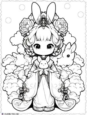 Prenses boyama sayfası, Princess coloring page, , 