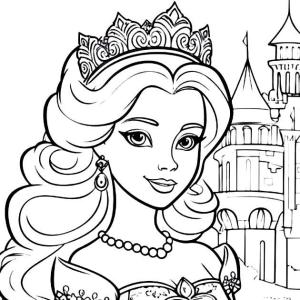 Prenses boyama sayfası, Princess coloring page, , 