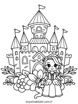 Prenses boyama sayfası – eğitici aktivite, yaratıcılık