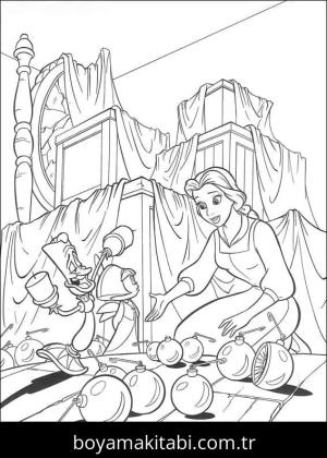 Prenses boyama sayfası – basit çizim, kolay boyama