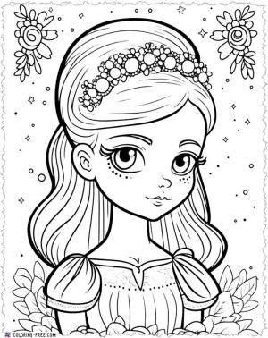 Prenses boyama sayfası, Princess coloring page, , 