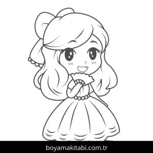 Prenses boyama sayfası – yaratıcılık, eğlenceli etkinlik