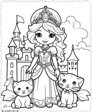 Prenses boyama sayfası, Princess coloring page, , 