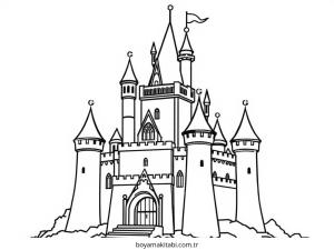 Prenses boyama sayfası – basit çizim, kolay boyama