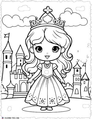 Prenses boyama sayfası, Princess coloring page, , 