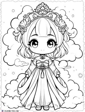 Prenses boyama sayfası, Princess coloring page, , 