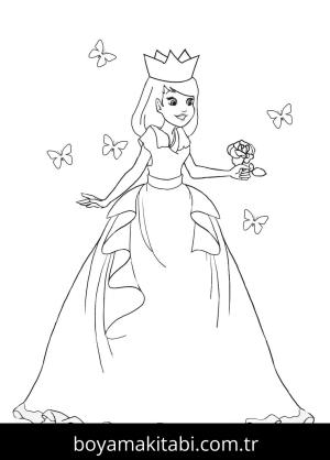 Prenses boyama sayfası – yaratıcılığı geliştirir, keyifli zaman