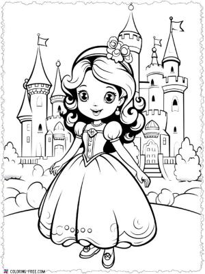 Prenses boyama sayfası, Princess coloring page, , 