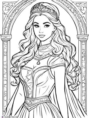 Prenses boyama sayfası, Princess coloring page, , 