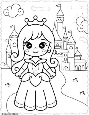 Prenses boyama sayfası, Princess coloring page, , 