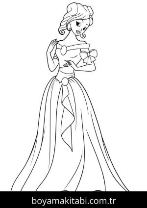Prenses boyama sayfası – eğitici aktivite, yaratıcılık