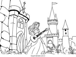 Prenses boyama sayfası – boyama çalışması, yaratıcılığı geliştirir
