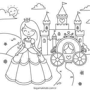 Prenses boyama sayfası – sanatsal çalışma, çocuklar için