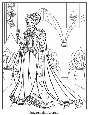 Prenses boyama sayfası – ücretsiz yazdır, boyama etkinliği