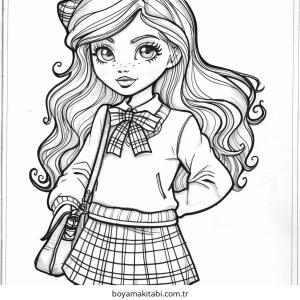Preppy boyama sayfası – ücretsiz yazdır, boyama etkinliği