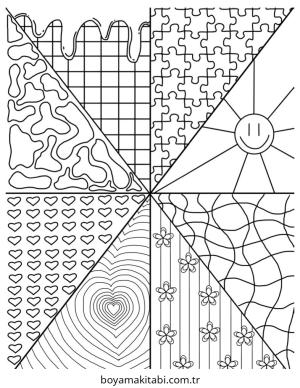 Preppy boyama sayfası – çocuklar için, çizgi film temalı