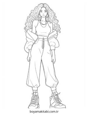 Preppy boyama sayfası – eğlenceli etkinlik, el becerilerini geliştirir