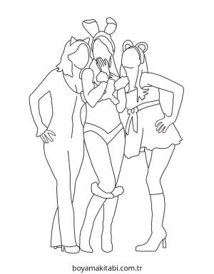 Preppy boyama sayfası – okul öncesi, evde etkinlik