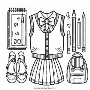 Preppy boyama sayfası – el becerilerini geliştirir, boyama çalışması