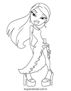 Preppy boyama sayfası – çizgi film temalı, basit çizim