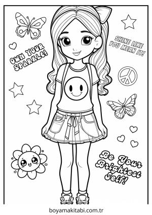 Preppy boyama sayfası – yaratıcılığı geliştirir, keyifli zaman