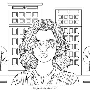 Preppy boyama sayfası – eğlenceli etkinlik, el becerilerini geliştirir