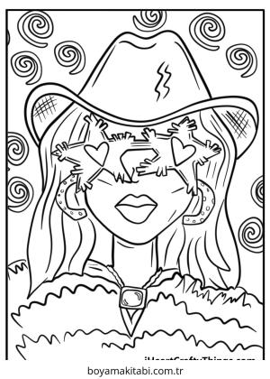 Preppy boyama sayfası – renkli çizimler, okul öncesi