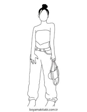 Preppy boyama sayfası – keyifli zaman, renkli çizimler