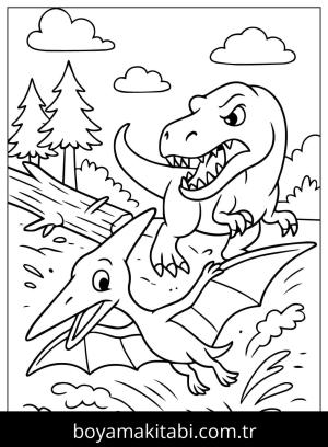 Pterodactyl Dinazor boyama sayfası,  coloring page, , Fun Pterodactyl Dinosaurs