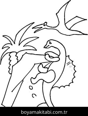 Pterodactyl Dinazor boyama sayfası,  coloring page, , Pterodactyl Over Dinosaur