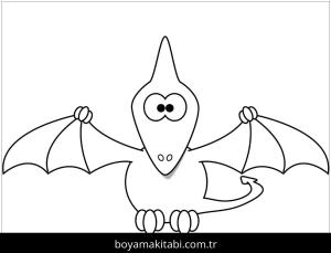 Pterodactyl Dinazor boyama sayfası,  coloring page, , Cartoon Pterodactyl