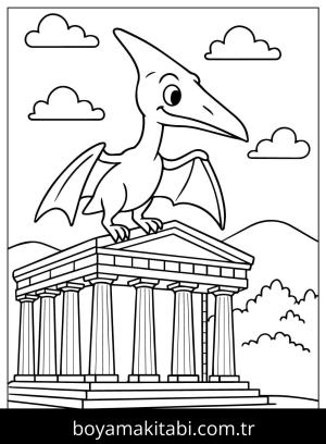 Pterodactyl Dinazor boyama sayfası,  coloring page, , Pterodactyl Parthenon