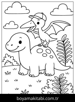 Pterodactyl Dinazor boyama sayfası,  coloring page, , Cartoon Pterodactyl Dinosaur