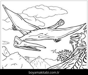 Pterodactyl Dinazor boyama sayfası,  coloring page, , Pterosaur Flying Reptile 