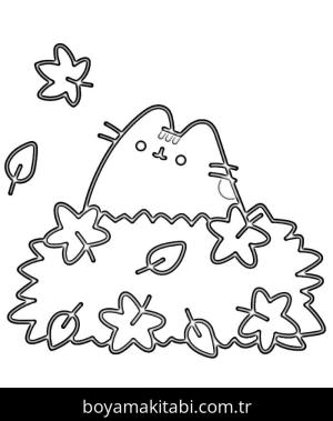 Pusheen boyama sayfası – el becerilerini geliştirir, boyama çalışması