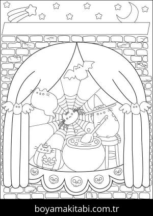 Pusheen boyama sayfası – yaratıcılığı geliştirir, keyifli zaman