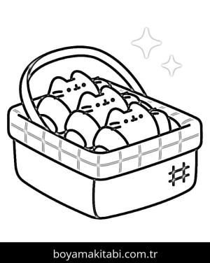 Pusheen boyama sayfası – boyama etkinliği, çocuk aktivitesi