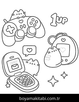 Pusheen boyama sayfası – evde etkinlik, ücretsiz yazdır