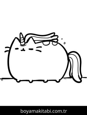 Pusheen boyama sayfası – evde etkinlik, ücretsiz yazdır