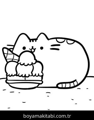 Pusheen boyama sayfası – ücretsiz yazdır, boyama etkinliği