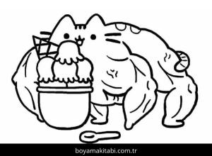 Pusheen boyama sayfası – keyifli zaman, renkli çizimler