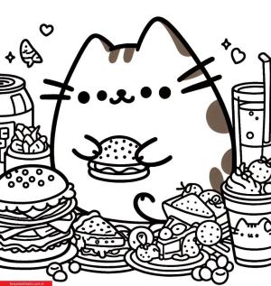 Pusheen boyama sayfası, Pusheen coloring page, , 