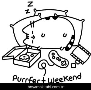 Pusheen boyama sayfası – eğlenceli etkinlik, el becerilerini geliştirir