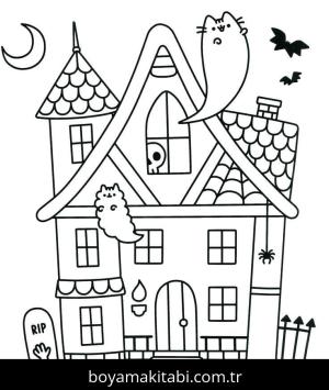 Pusheen boyama sayfası – boyama etkinliği, çocuk aktivitesi