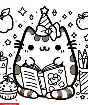 Pusheen boyama sayfası, Pusheen coloring page, , 