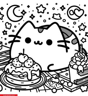 Pusheen boyama sayfası, Pusheen coloring page, , 