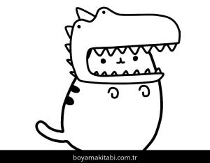 Pusheen boyama sayfası – boyama çalışması, yaratıcılığı geliştirir