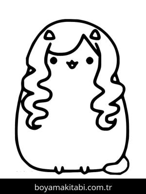 Pusheen boyama sayfası – renkli çizimler, okul öncesi