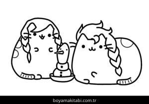 Pusheen boyama sayfası – yaratıcılığı geliştirir, keyifli zaman