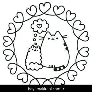 Pusheen boyama sayfası – boyama etkinliği, çocuk aktivitesi